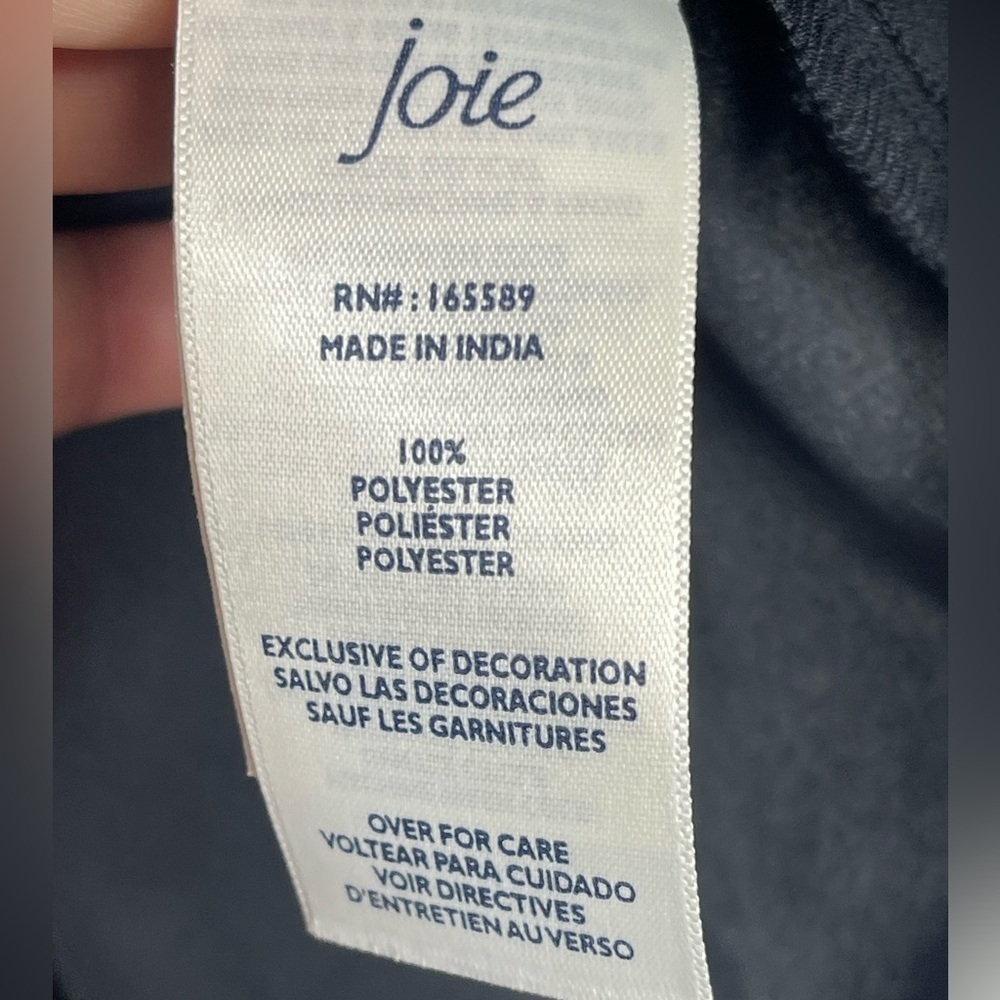 NWT Joie Limited Edition Women’s Satin Long Sleeve Button Up Blouse XXL Black - Picture 7 of 11